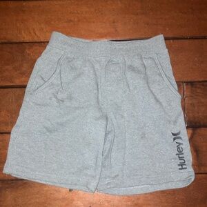 Hurley Gray Athletic Shorts with Elastic Waistband